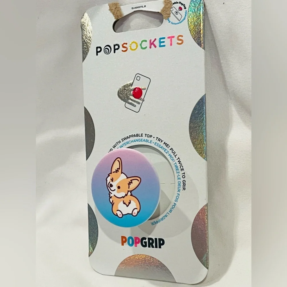 PopSockets Genuine Corgi PopGrip Phone Stand - Blue and purple gradient